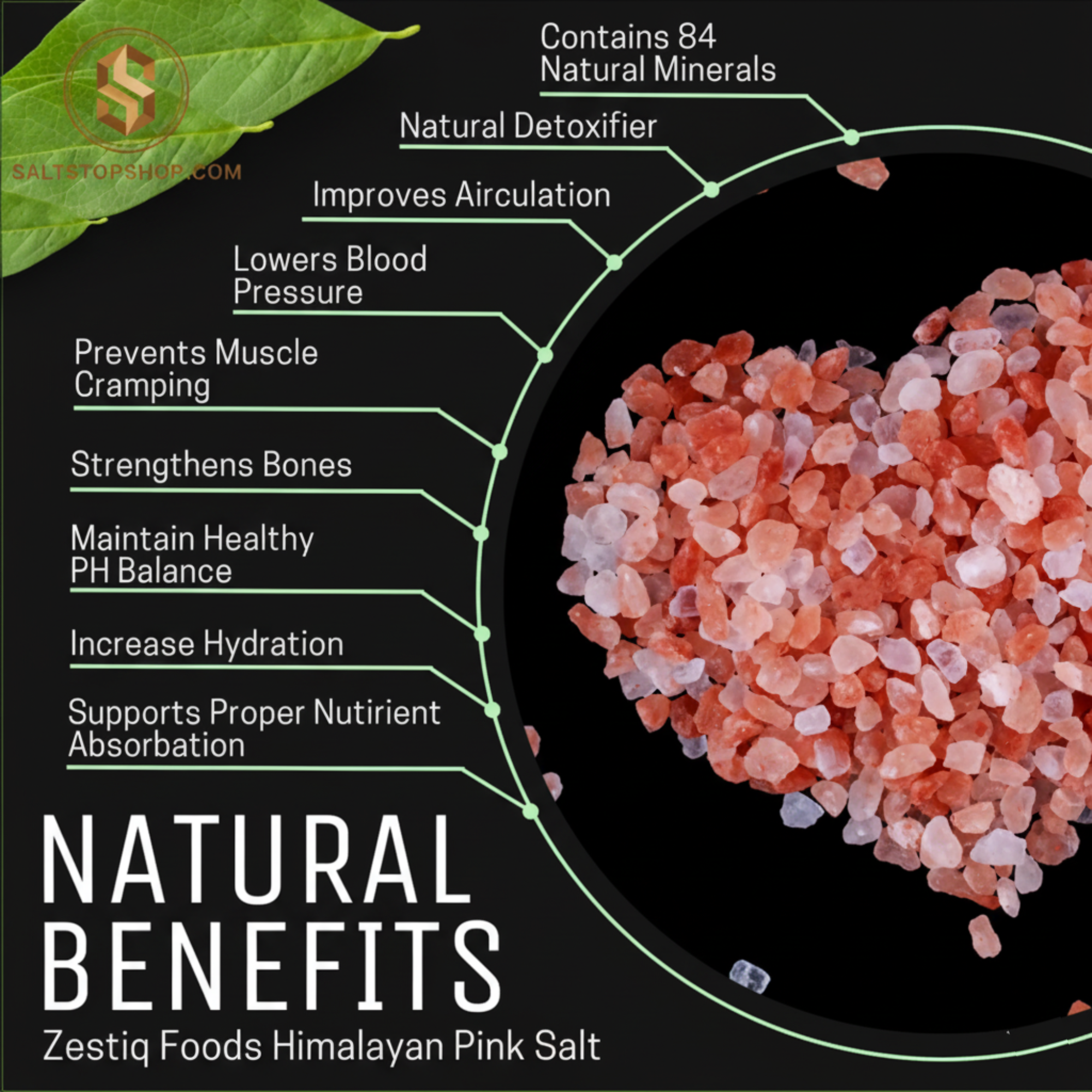 HIMALAYAN PINK SALT COARSE 2.2 LBS PLASTIC JAR | SALTSTOPSHOP