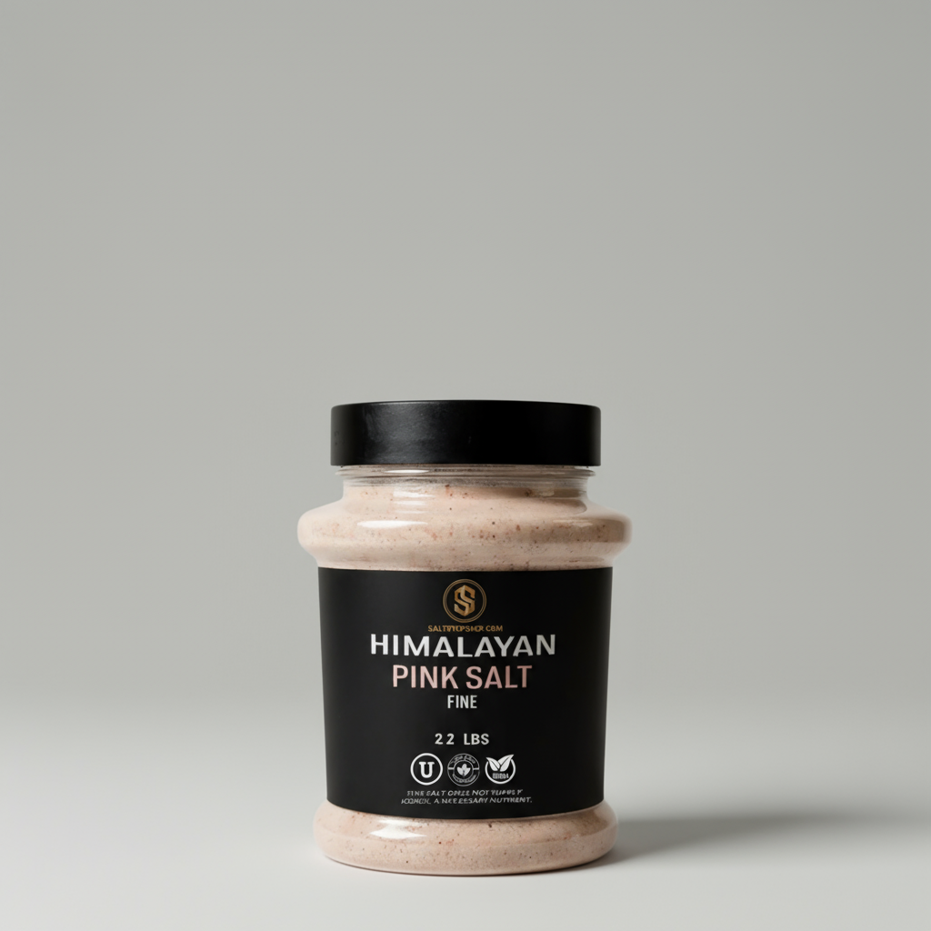 HIMALAYAN PINK SALT FINE GRAIN 5LB PLASTIC JAR | SALTSTOPSHOP