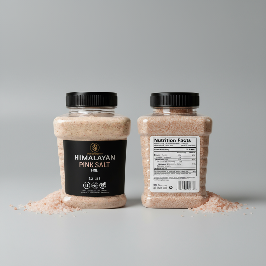 HIMALAYAN PINK SALT FINE GRAIN 5LB PLASTIC JAR | SALTSTOPSHOP