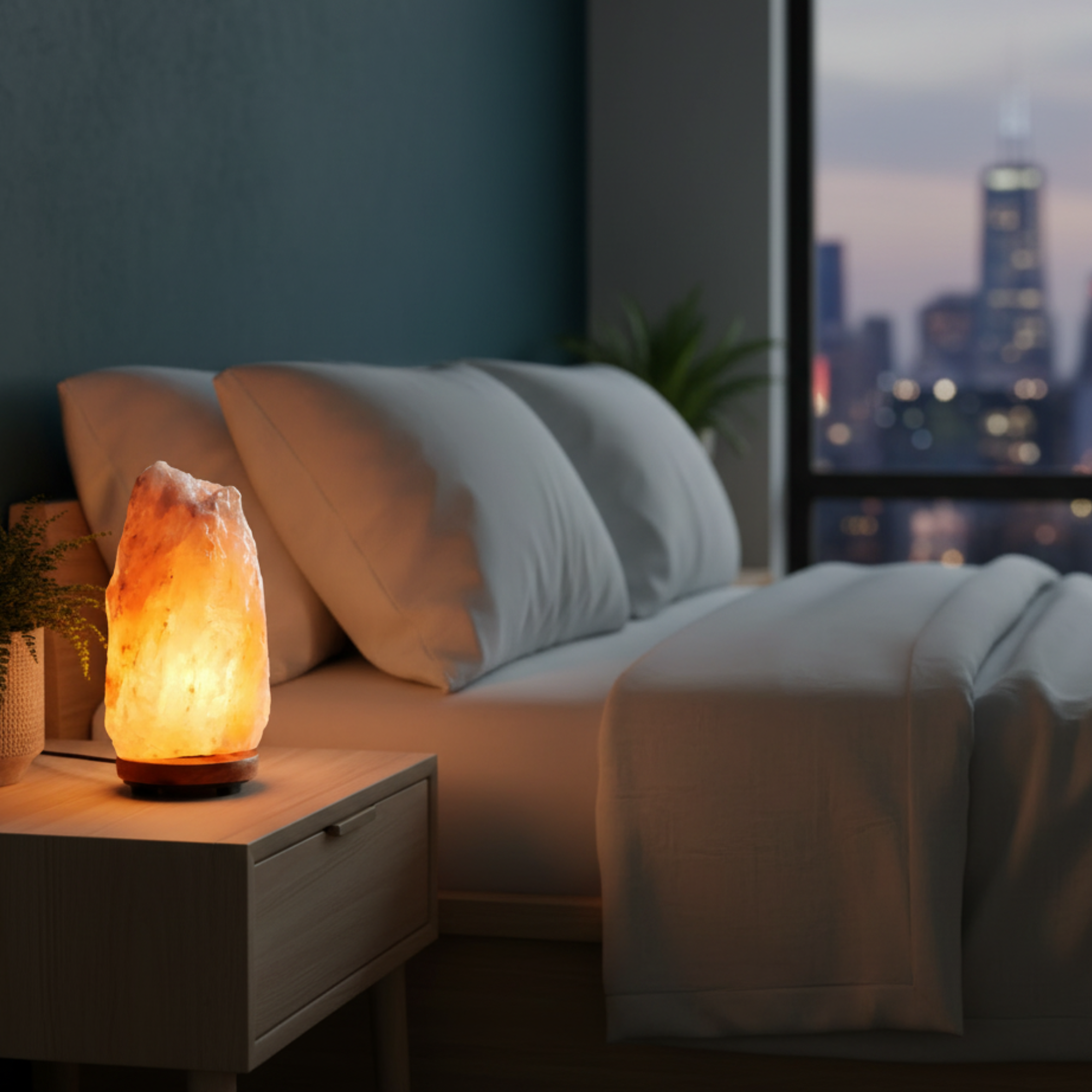 HIMALAYAN PINK SALT GLOW LAMP WITH DIMMER SWITCH 5-7LB  | SALTSTOPSHOP
