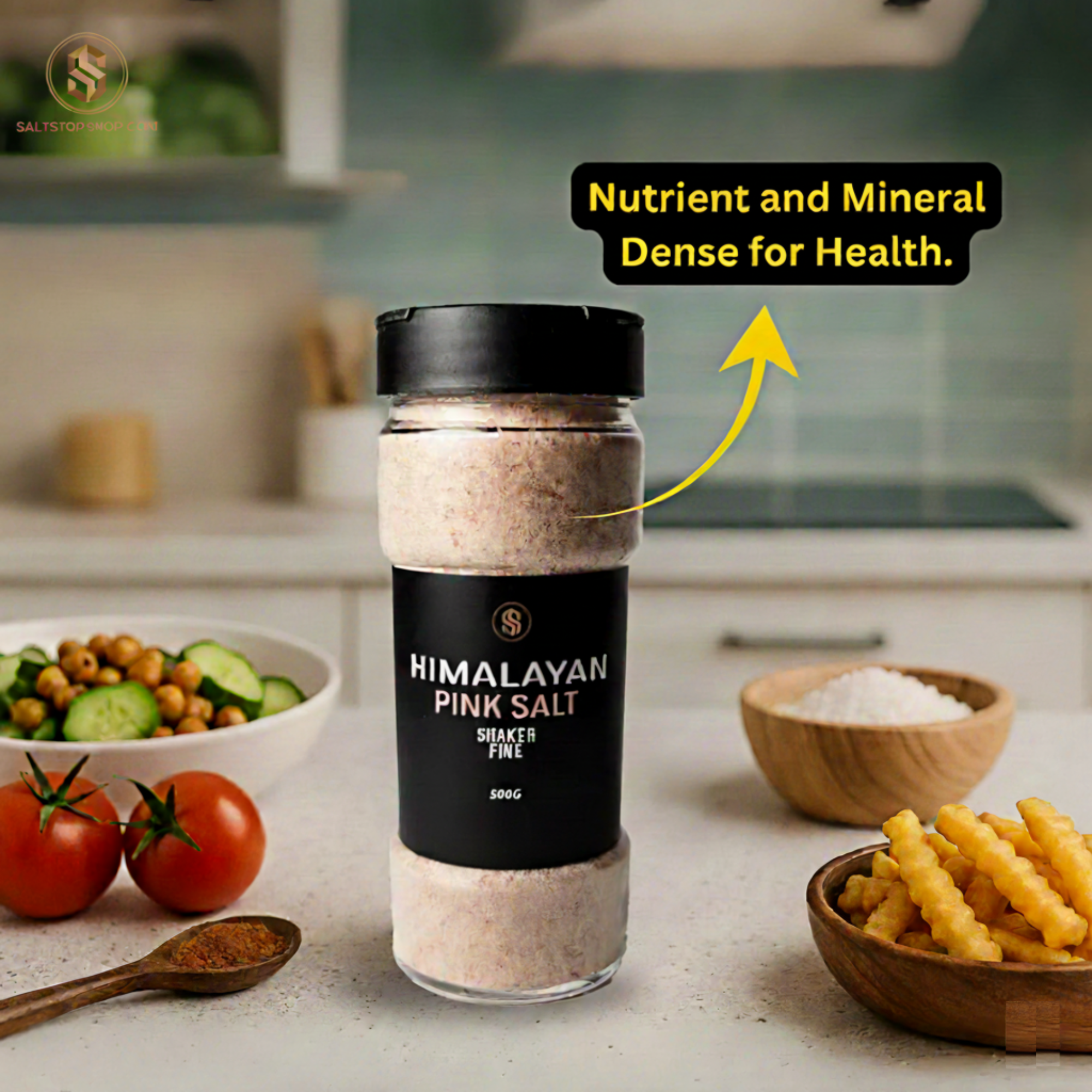 HIMALAYAN FINE GRAIN PINK SALT 500g SHAKER | SALTSTOPSHOP