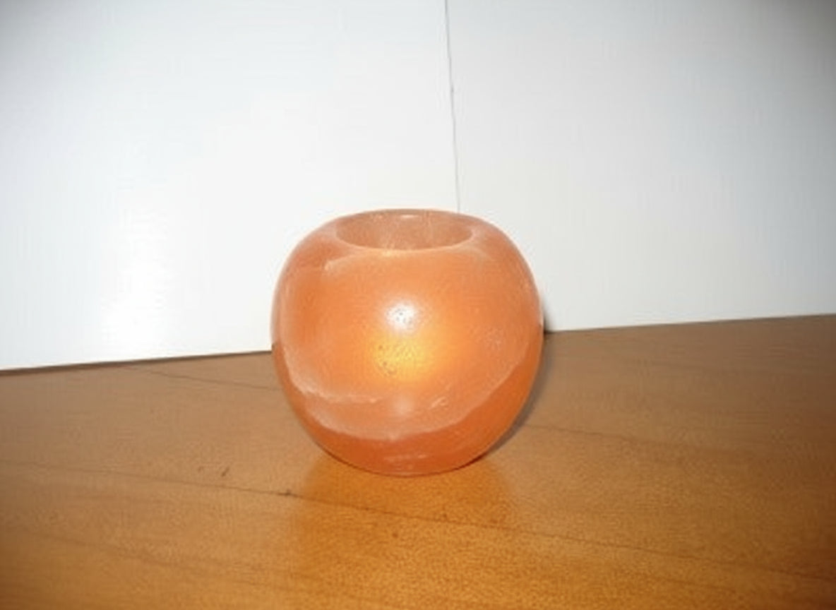 Himalayan Salt Candle Holder Apple Shape
